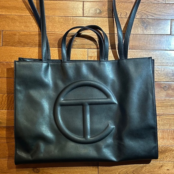 Telfar large shopping bag, black, dustbag included